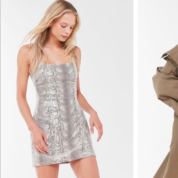 uo textured snake print mini dress